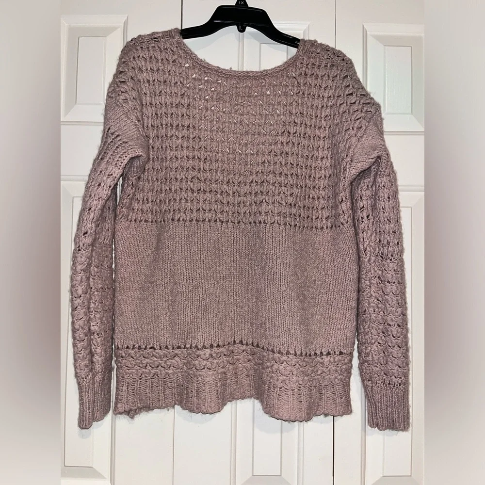 Free People Womens Crashing Waves Slouchy Oversized Wool Knit Pullover Sweater - Picture 9 of 10